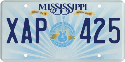MS license plate XAP425
