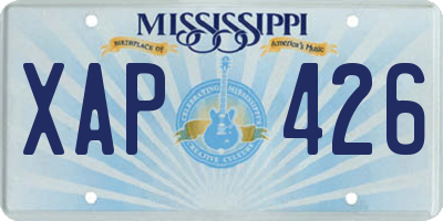 MS license plate XAP426