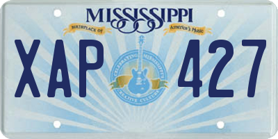 MS license plate XAP427