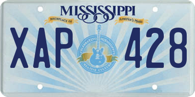 MS license plate XAP428