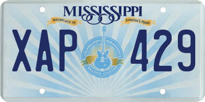 MS license plate XAP429