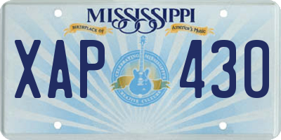 MS license plate XAP430