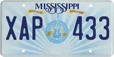 MS license plate XAP433