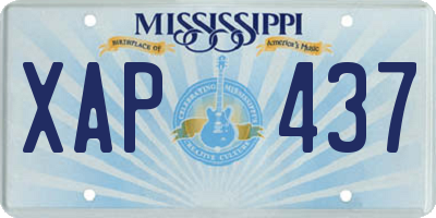 MS license plate XAP437