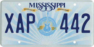 MS license plate XAP442