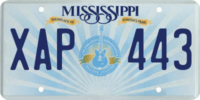 MS license plate XAP443