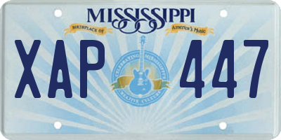 MS license plate XAP447