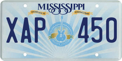 MS license plate XAP450