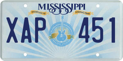 MS license plate XAP451
