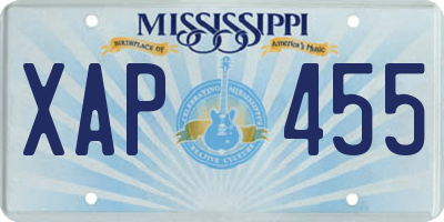 MS license plate XAP455