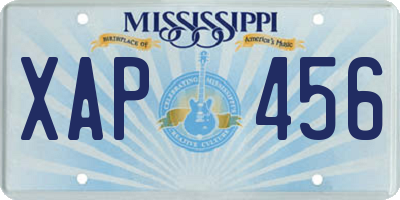MS license plate XAP456