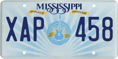 MS license plate XAP458