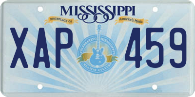 MS license plate XAP459