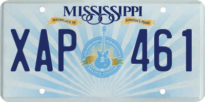 MS license plate XAP461