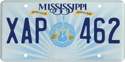 MS license plate XAP462