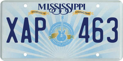MS license plate XAP463