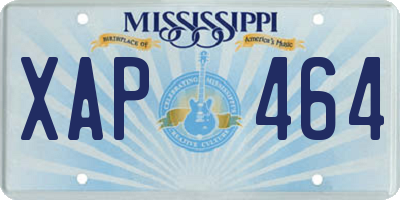 MS license plate XAP464