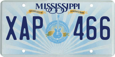 MS license plate XAP466