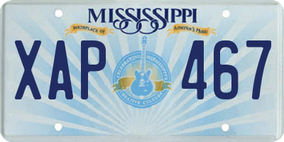 MS license plate XAP467