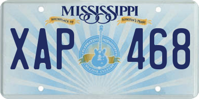 MS license plate XAP468