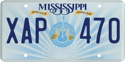 MS license plate XAP470