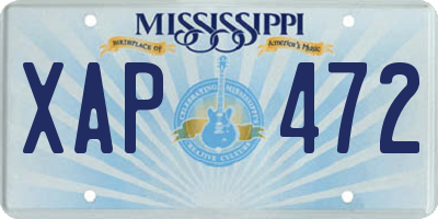 MS license plate XAP472