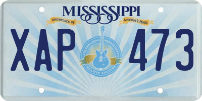 MS license plate XAP473