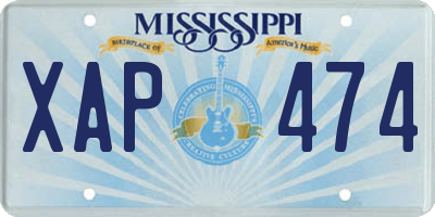 MS license plate XAP474
