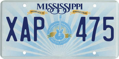 MS license plate XAP475