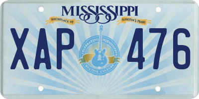 MS license plate XAP476