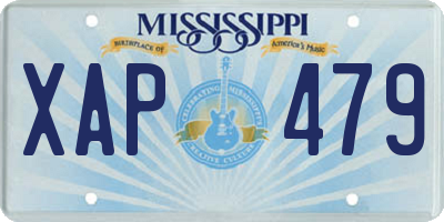 MS license plate XAP479