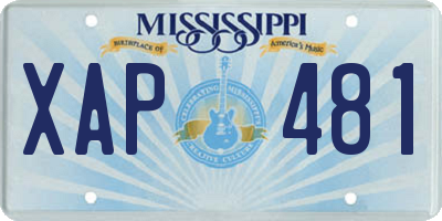 MS license plate XAP481
