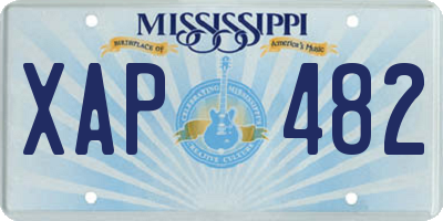 MS license plate XAP482