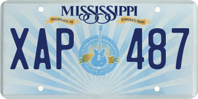 MS license plate XAP487