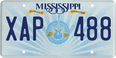MS license plate XAP488