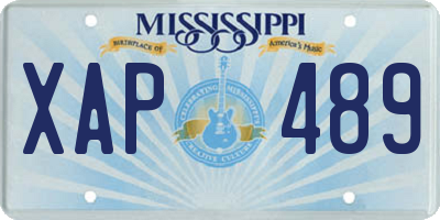 MS license plate XAP489