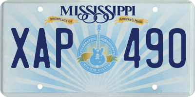 MS license plate XAP490