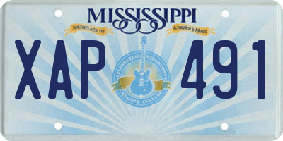 MS license plate XAP491