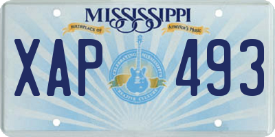 MS license plate XAP493
