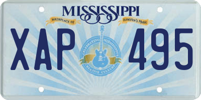 MS license plate XAP495