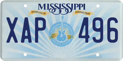 MS license plate XAP496