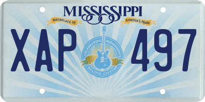 MS license plate XAP497