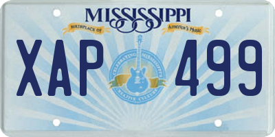 MS license plate XAP499