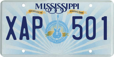 MS license plate XAP501