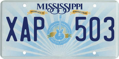 MS license plate XAP503