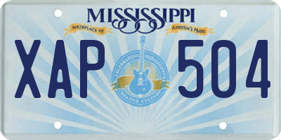 MS license plate XAP504