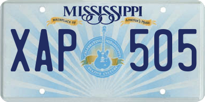 MS license plate XAP505