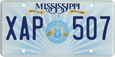 MS license plate XAP507