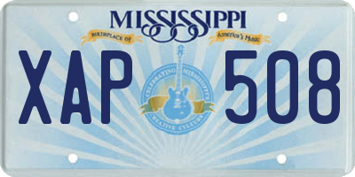 MS license plate XAP508