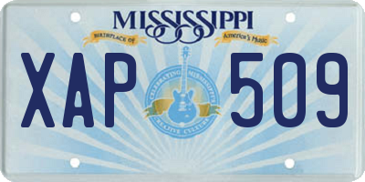 MS license plate XAP509